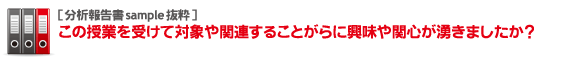 この授業を受けて対象や関連することがらに興味や関心が湧きましたか？